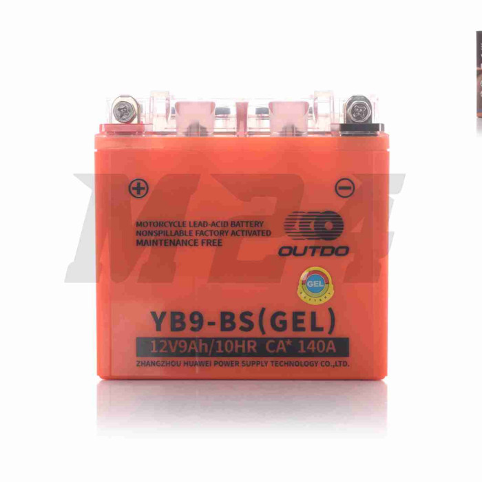 Акумулятор GEL 12V 9А 137-76-134мм, високий YB9-BS (12N9-BS) "OUTDO" (2024)