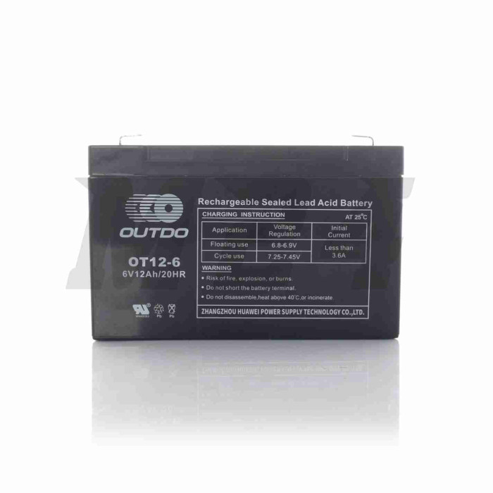 Акумулятор  SLA  6V  12A 1 51-50-94mm  OT12-6  "OUTDO"