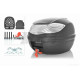 Кофр 410*410*310mm полипропиленовый, съемный, мягкая спинка #E36 (черно-серебристый)