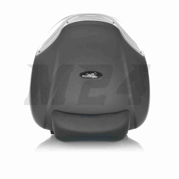 Кофр 410*410*310mm полипропиленовый, съемный, мягкая спинка #E36 (черно-серебристый)