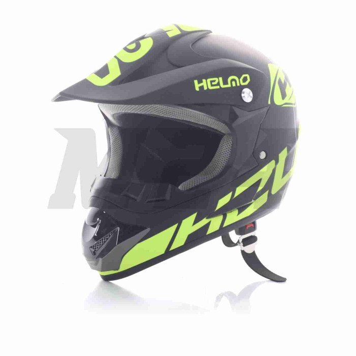 Шлем кроссовый  (#202, матовый, черный +очки, XL) #Helmo