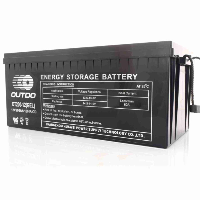 Акумулятор SLA 12V 200A 522-239-217mm OT200-12 "OUTDO" (2024)