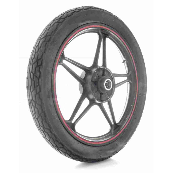 Диск колеса задний 18"-1.85 FLAME 150 в сборе, литое "SKYMOTO" (черное) +покрышка 3.25