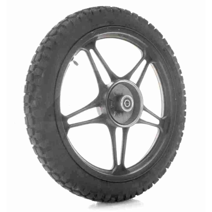 Диск колеса задний 18"-1.85 BIRD X-5 в сборе, литое "SKYMOTO" (черное) +покрышка 3.00