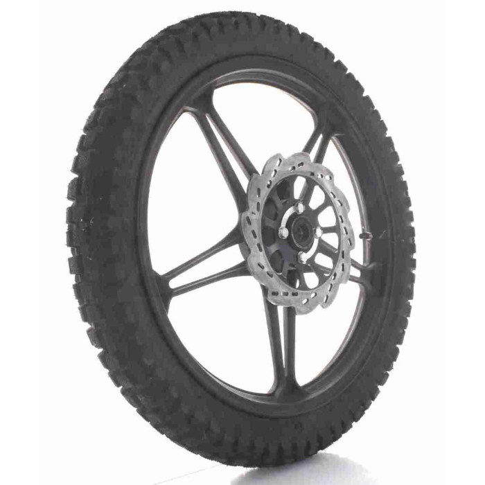 Диск колеса передний 18"-1.60 BIRD X-5 в сборе, литое "SKYMOTO" (черное) +покрышка 2.75