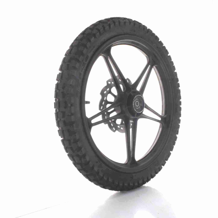 Диск колеса передний 18"-1.60 BIRD X-5 в сборе, литое "SKYMOTO" (черное) +покрышка 2.75
