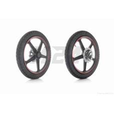 Диск колеса передний 18"-1.40 BIRD X-3 в сборе, литое "SKYMOTO" (черное) +покрышка 2.75