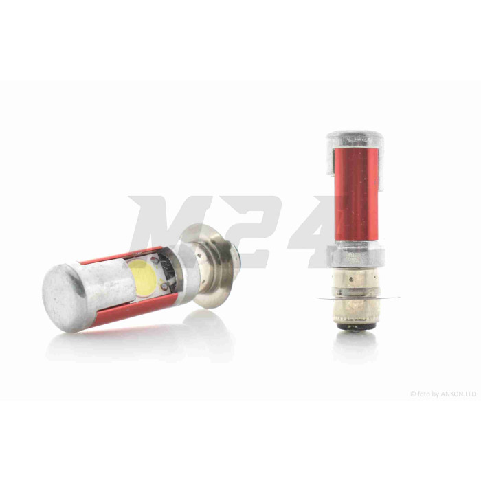 Лампа фары диодная P15D-25-1 12V 35/35W 1 ус, 2 кристалла, D19 "LIPAI"