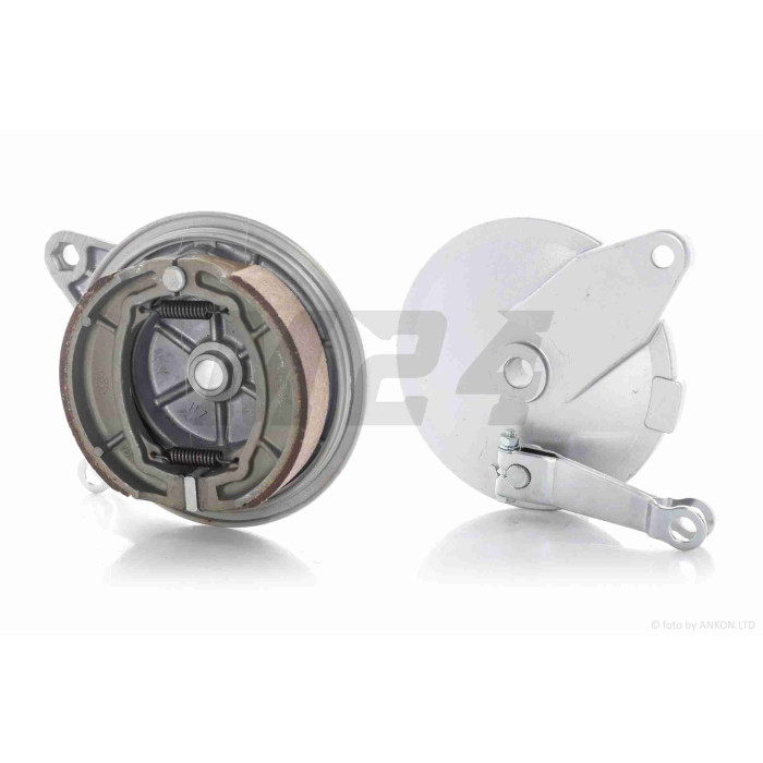 Крышка барабана тормозного (зад) FLAME 150 +колодки, D130, d15 "SKYMOTO" (серая)