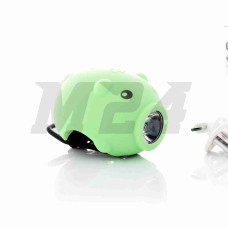 Габарит вело USB, 3 режими, біле світло, сигнал, зелений "PIGGY" #DEN-082