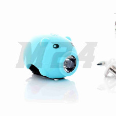 Габарит вело USB, 3 режими, біле світло, сигнал, блакитний "PIGGY" #DEN-082