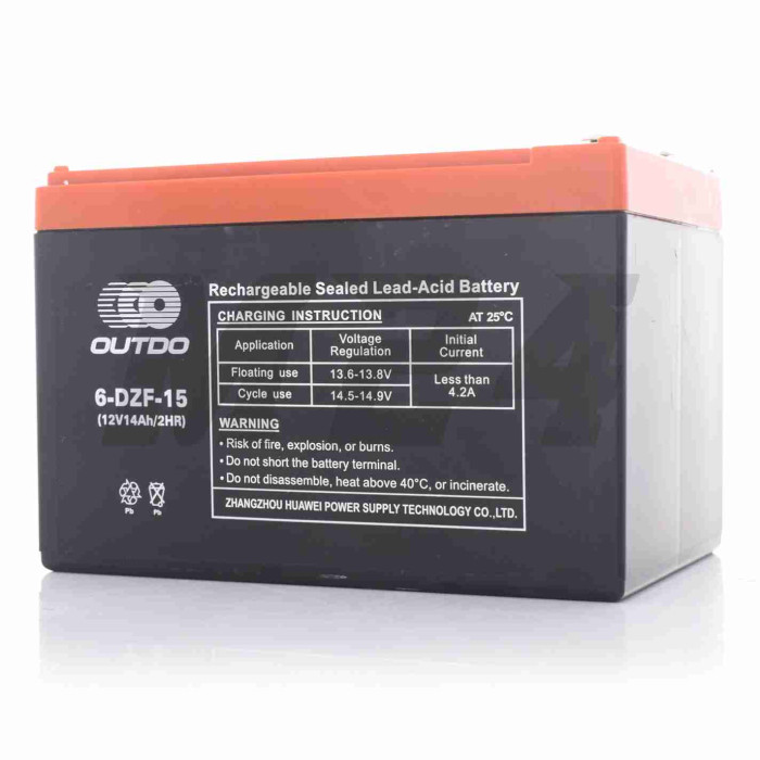 Акумулятор AGM 12V 14A 150-101-99mm 6-DZF-15 тяговий "OUTDO" (електро вело/скутери, 2025)