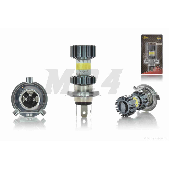 Лампа фари діодна H4 12V 35/35W 8 кристалів, D30 #2179 "LIPAI"