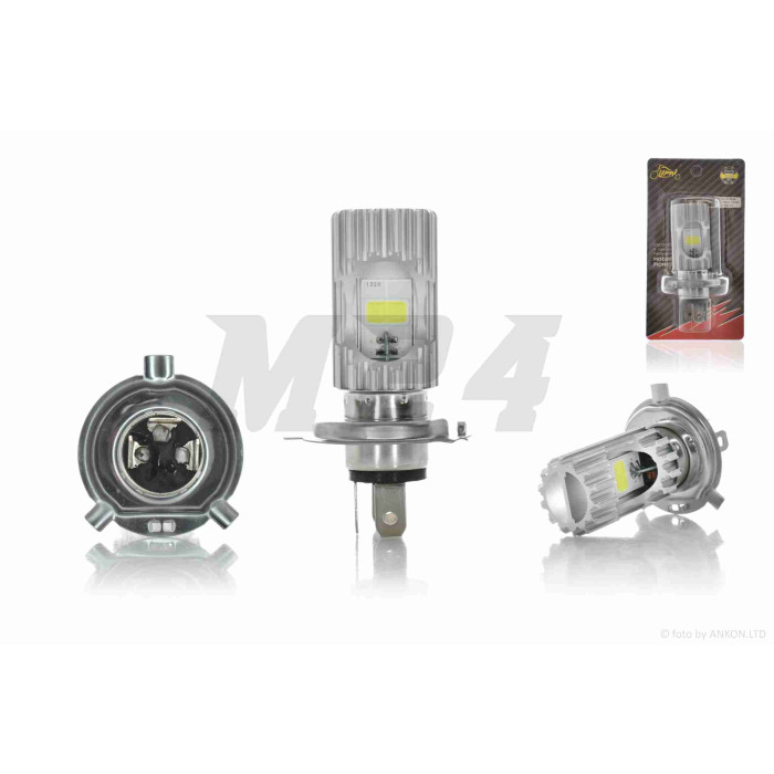 Лампа фари діодна H4 12V 35/35W 2 кристали, D27 #2178 "LIPAI"