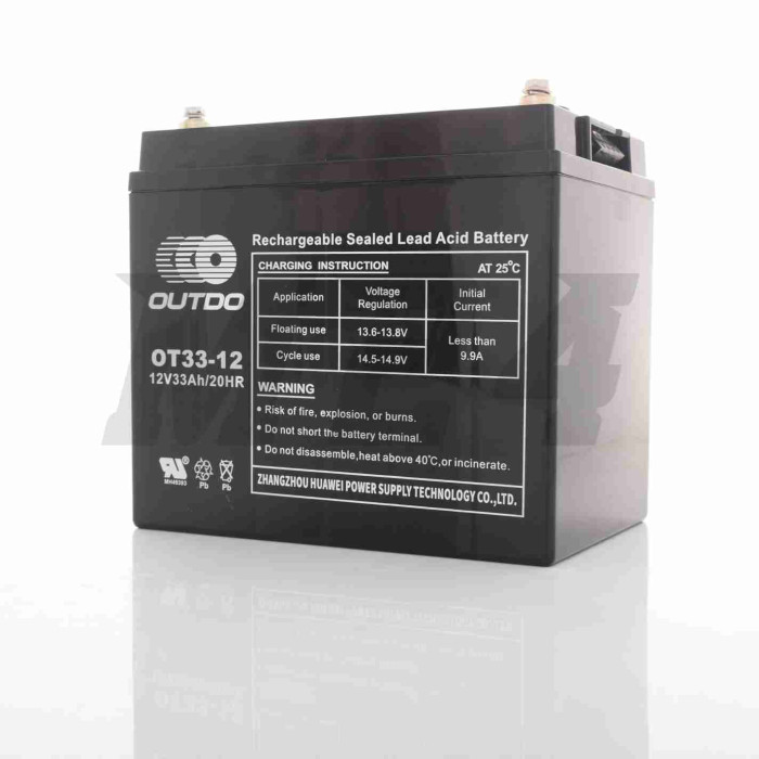 Акумулятор SLA 12V 33A 194-132-170mm OT33-12 "OUTDO" (2023)