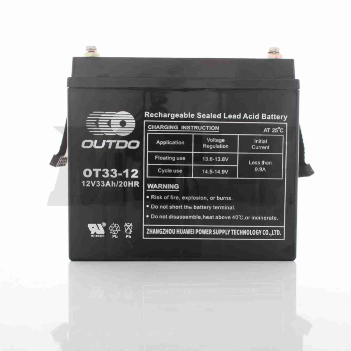 Акумулятор SLA 12V 33A 194-132-170mm OT33-12 "OUTDO" (2023)