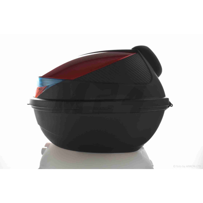 Кофр 54L 410*410*320mm #K30 "SOYO" (чорно-червоний, переносний, м'яка спинка)