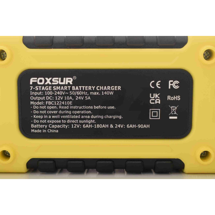 Зарядний пристрій 12/24V, 5/10A автоматичний, РК-дисплей "FOXSUR" (7 режимів) #1