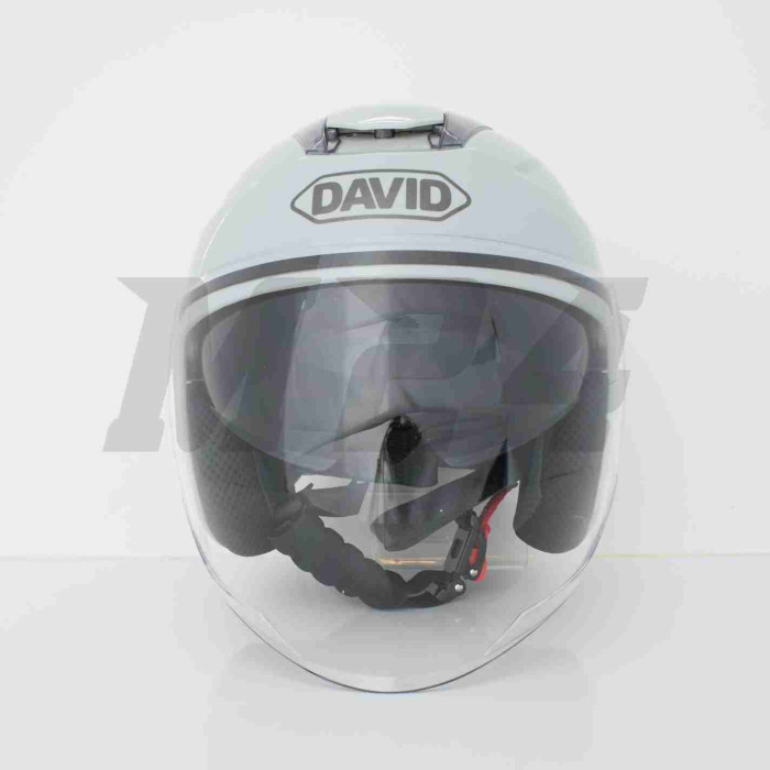 Шолом відкритий "DAVID" (#D020, сірий холодний, L, окуляри, ABS, прозорий спойлер)
