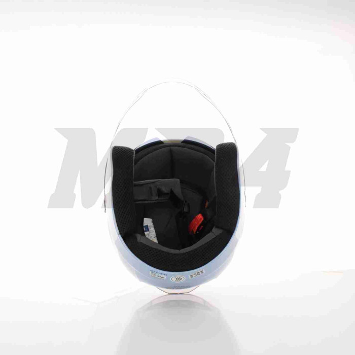 Шолом відкритий "DAVID" (#D020, блакитний глянсовий, L, окуляри, ABS, прозорий спойлер)