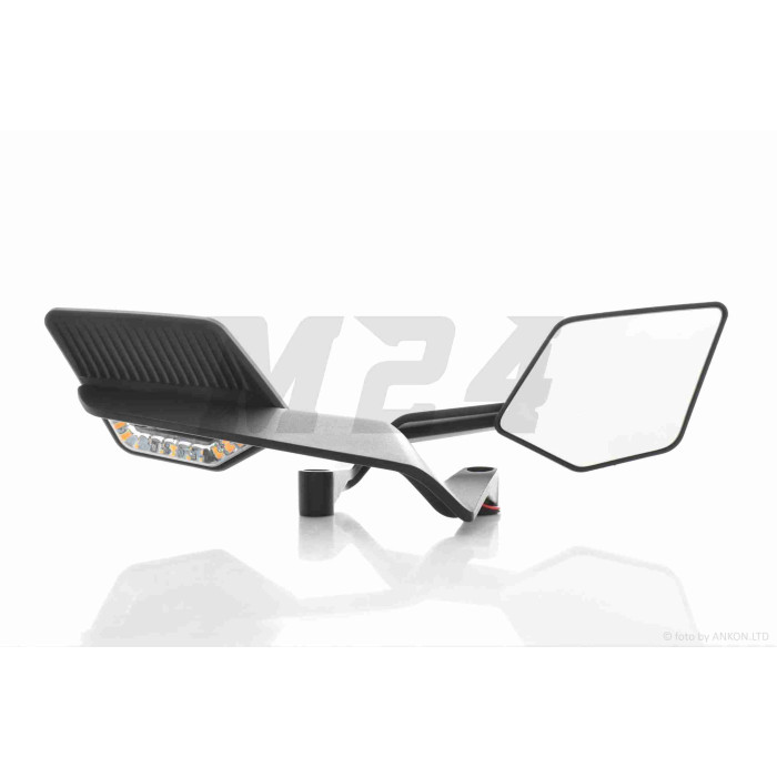 Дзеркала M8/10 R+R+L складані, з поворотами #ПЕРО (чорні)