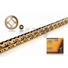 Звезды трансмиссии пара Delta 428H-14/41 +цепь 104L "KDMOTO" (GOLD)
