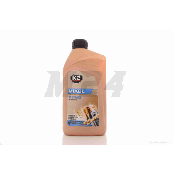 Олія моторна 2T, 1л, напівсинтетика (STROKE MOTOR OIL MIXOL) "K2" ПОЛЬЩА