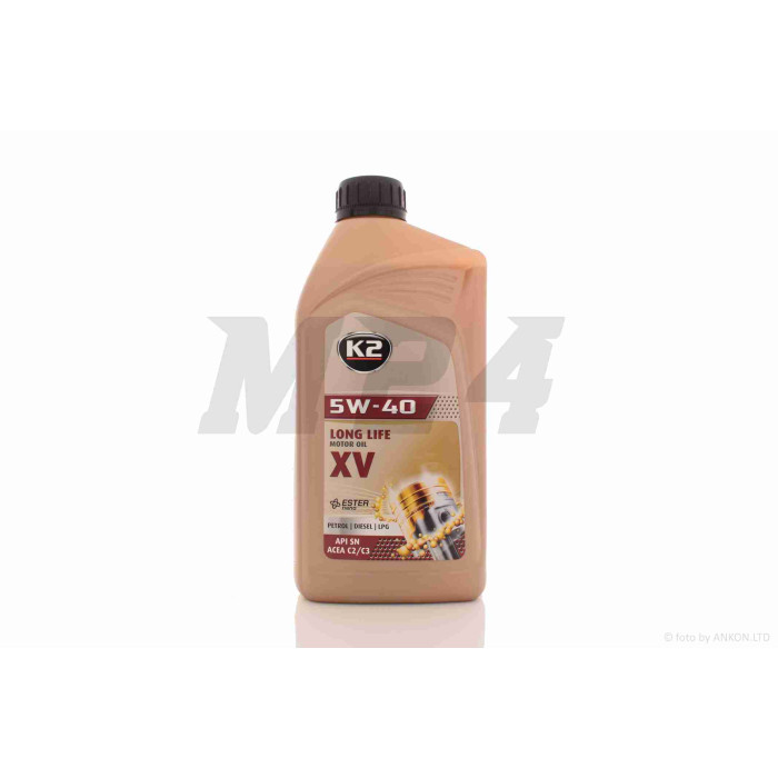 Олія моторна 4T, 1л, 5W40, синтетика (MOTOR OIL XV-C3) "K2" ПОЛЬЩА