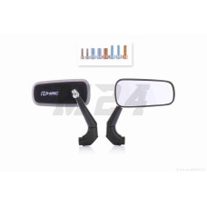 Дзеркала в торець керма M8/10 R+R+L алюміній "H2C" (#2301, чорно-сірі)