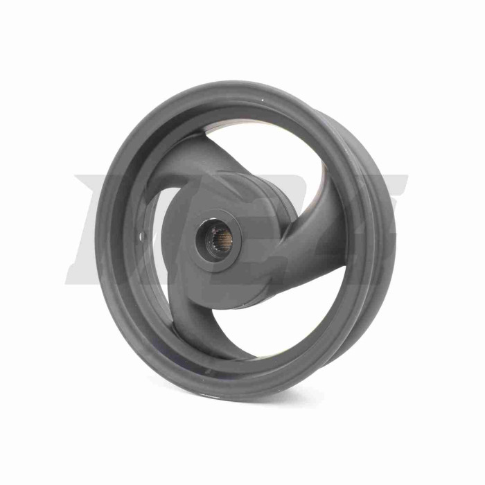 Диск колеса задний 10"-2.50 литой, 19 шлицов, 3 спицы, барабан 110mm (ZW50QT-7)
