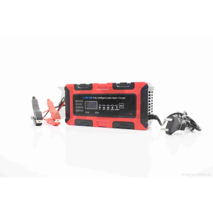 Зарядное устройство 12/24V, 5/10A автоматическое, ЖК-дисплей (5 режимов) #BC122410F
