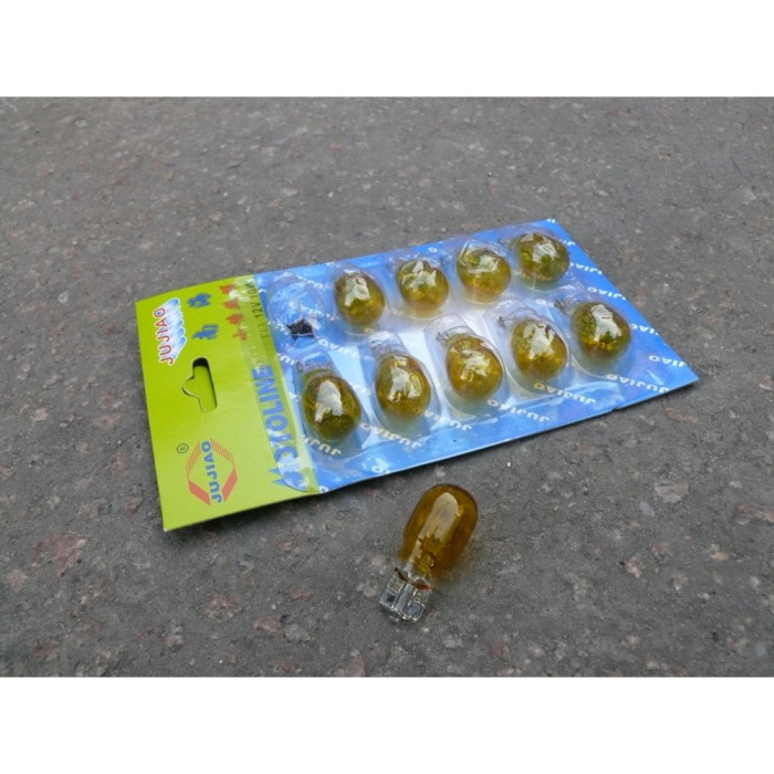 Лампа поворотів Т13 12V10W безцокольна жовта