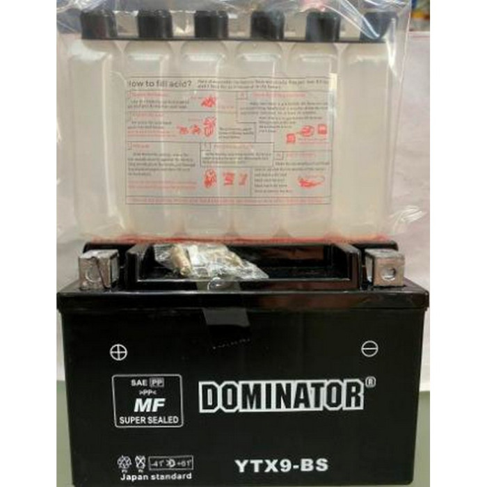 АКБ UTX9А-BC чорний заливний 106x86x151 "DOMINATOR"