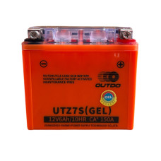 АКБ 12V 6A UTZ7S МОТО (GEL) помаранчевий OUTDO 113x70x106