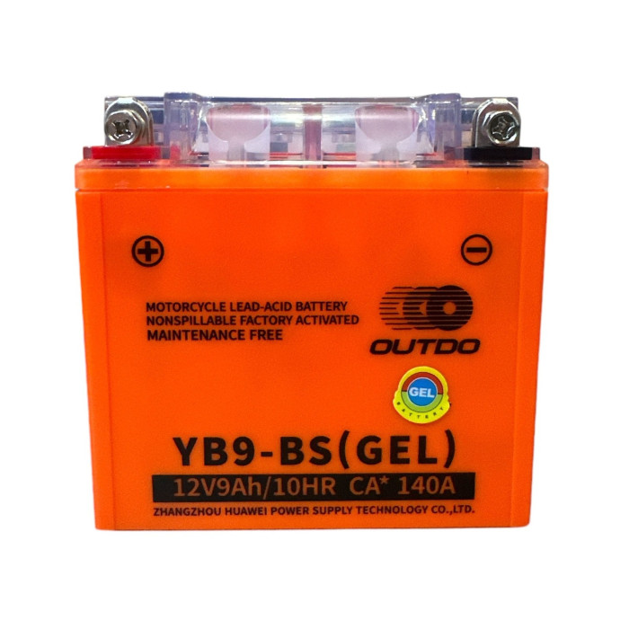 АКБ 12V 9А YB9‑BS (12N9‑BS) OUTDO (GEL) 137x76x134 для МТ Дніпро, ІЖ