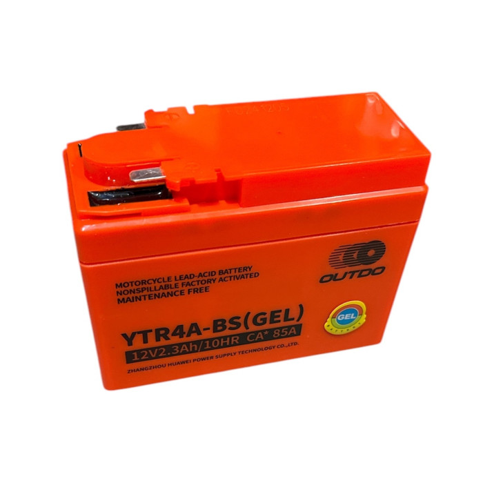 АКБ YTR4A-BS (12V 2.3A GEL, Honda) OUTDO 115*50*85 широка помаранчева таблетка