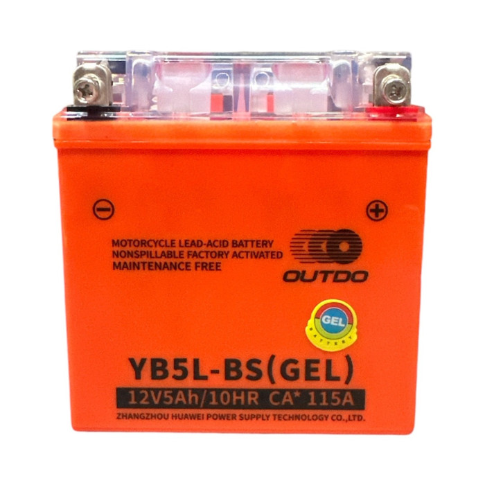 АКБ YB5L-BS 12V5A (GEL) високий помаранчевий OUTDO 119*60*129