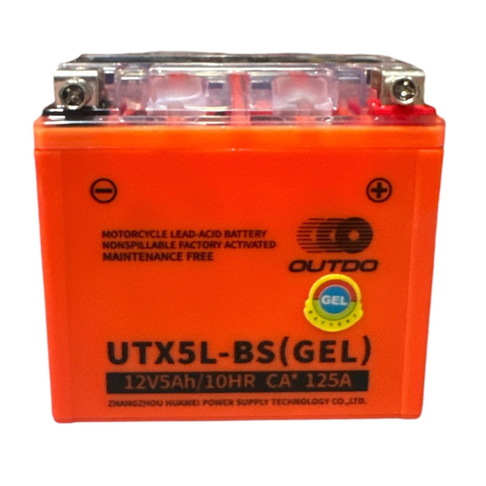 АКБ YTX5L-BS 12V 5A (GEL) низький помаранчевий OUTDO 113*70*107