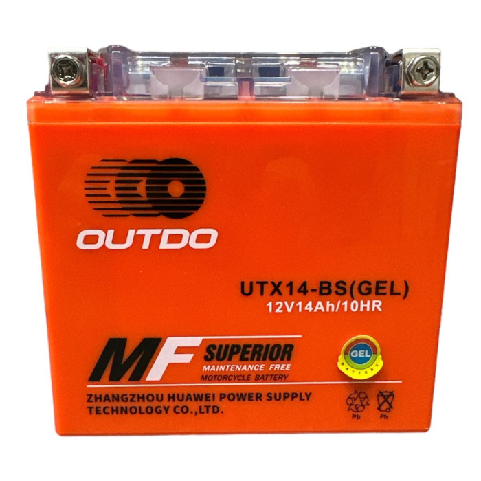 АКБ UTX14L-BS "OUTDO" (GEL) помаранчевий 150 x 87 x 146