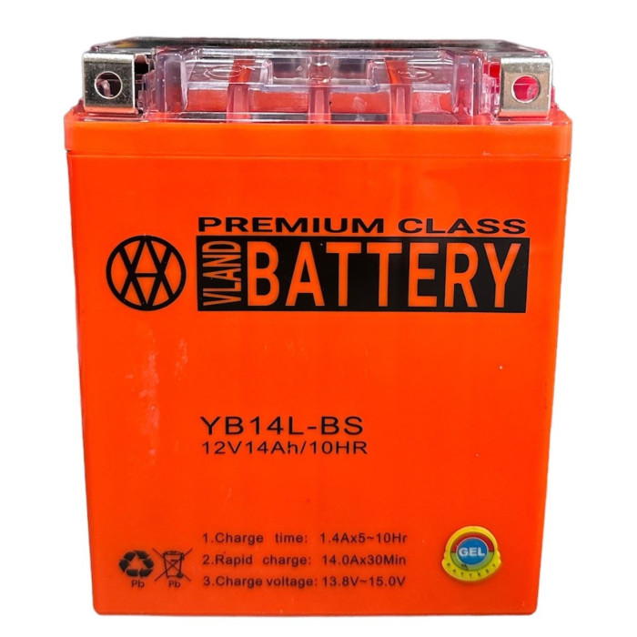 АКБ YB14L-BS (GEL) помаранчевий VLAND 132 x 88 x 164
