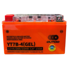 АКБ YT7 B-4 12V6,5A (GEL) помаранчевий вузький OUTDO 150*66*95