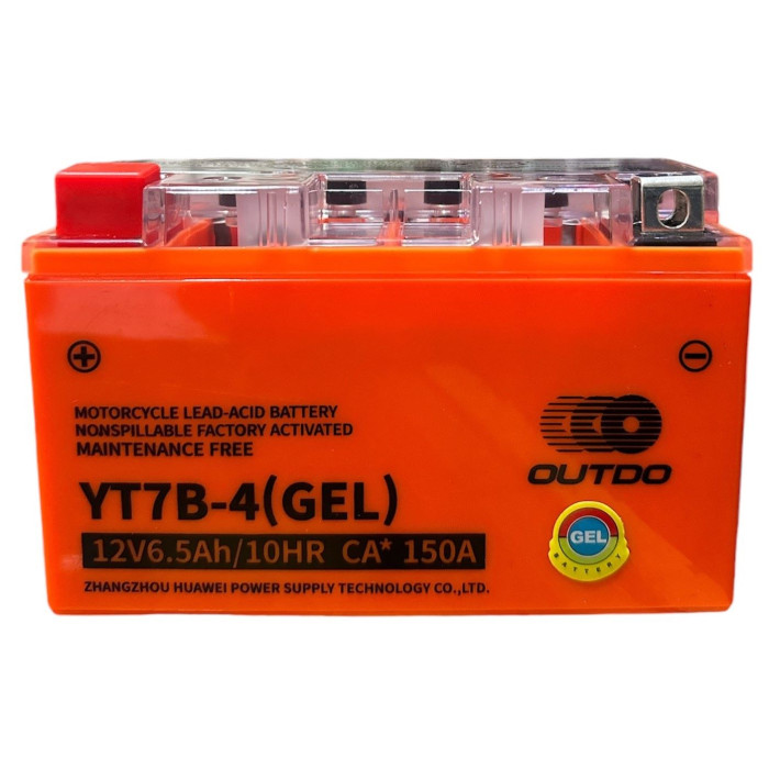 АКБ YT7 B-4 12V6,5A (GEL) помаранчевий вузький OUTDO 150*66*95