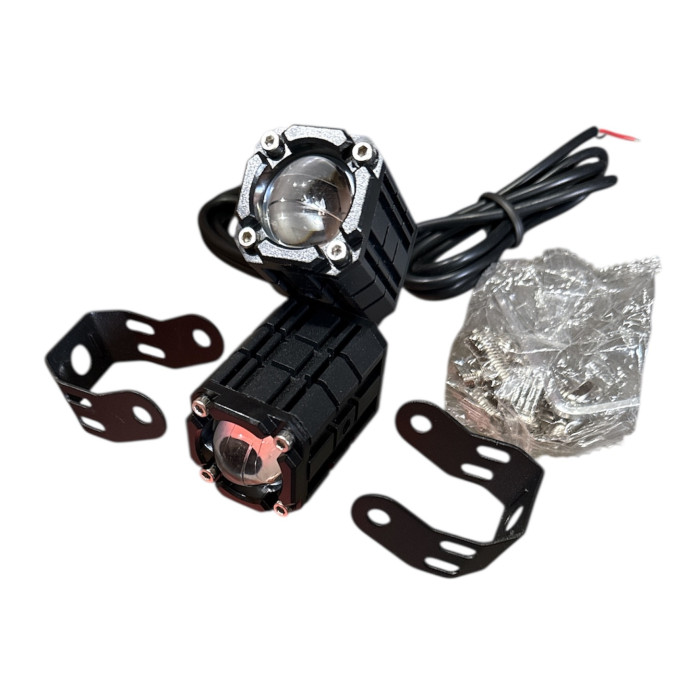 Фара LED 18 REC біла із жовтим + стробоскоп 1 лінза 13,5*13*50мм 9-60V.10W 2000LM 6000/3000k 2 шт.