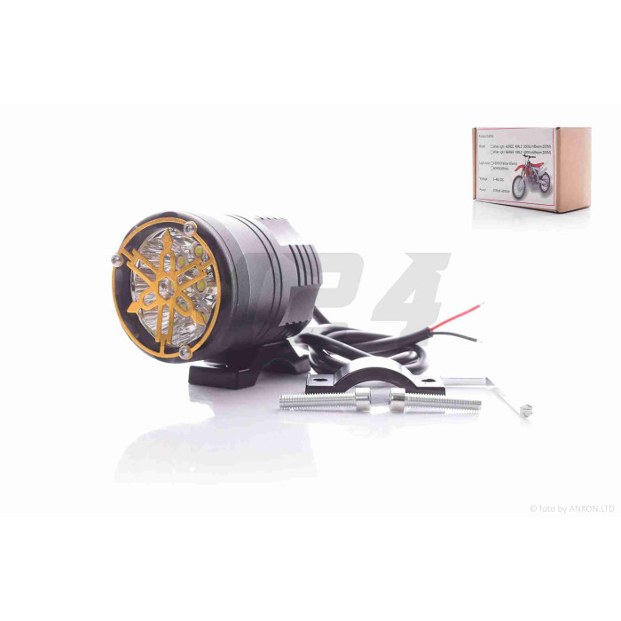Фара додаткова кругла, D62, 9-48V, 9 діодів, алюміній, накладка Yamaha